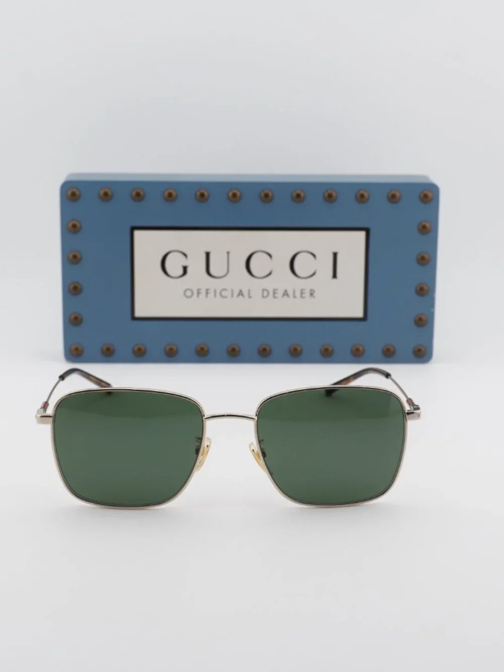 Gucci GG2097SK 002 Square Sunglasses - Gold\Green
